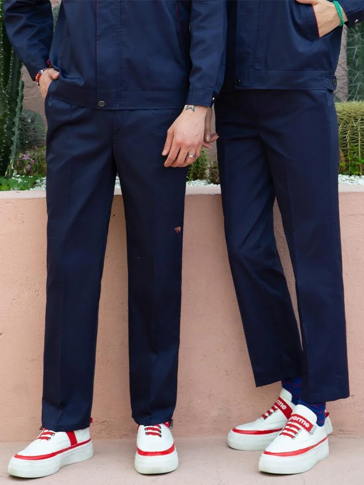 

Мужские рабочие брюки для лета, осени и зимы, износостойкие, для строительных площадок, спецодежда, смесовая ткань полиэстер-хлопок