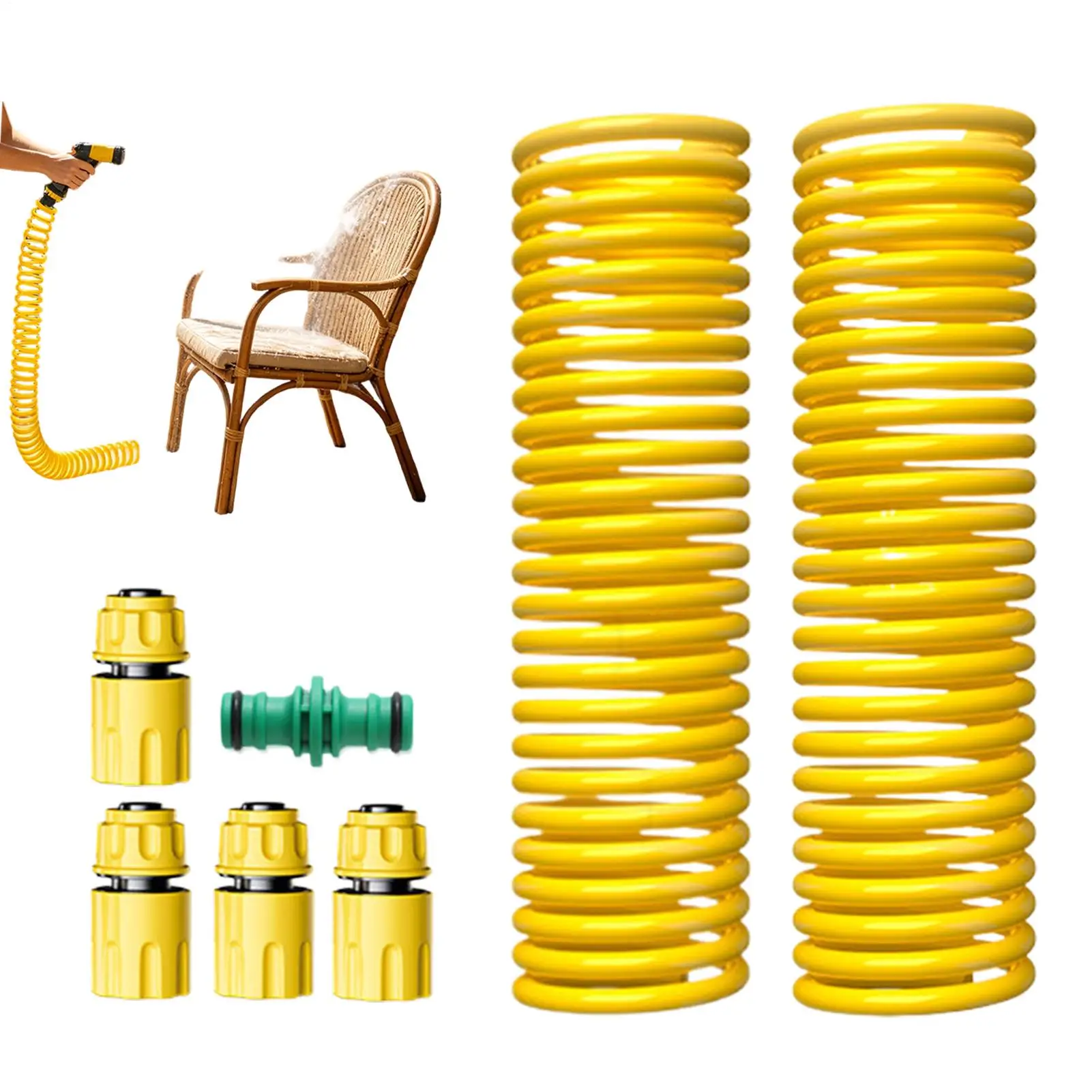 

Coil Garden Hose Retractable Spring Design Watering Sprayer Pipe Water Hose For Camper Yard Lawn Car Outdoor RV Pet Bathing
