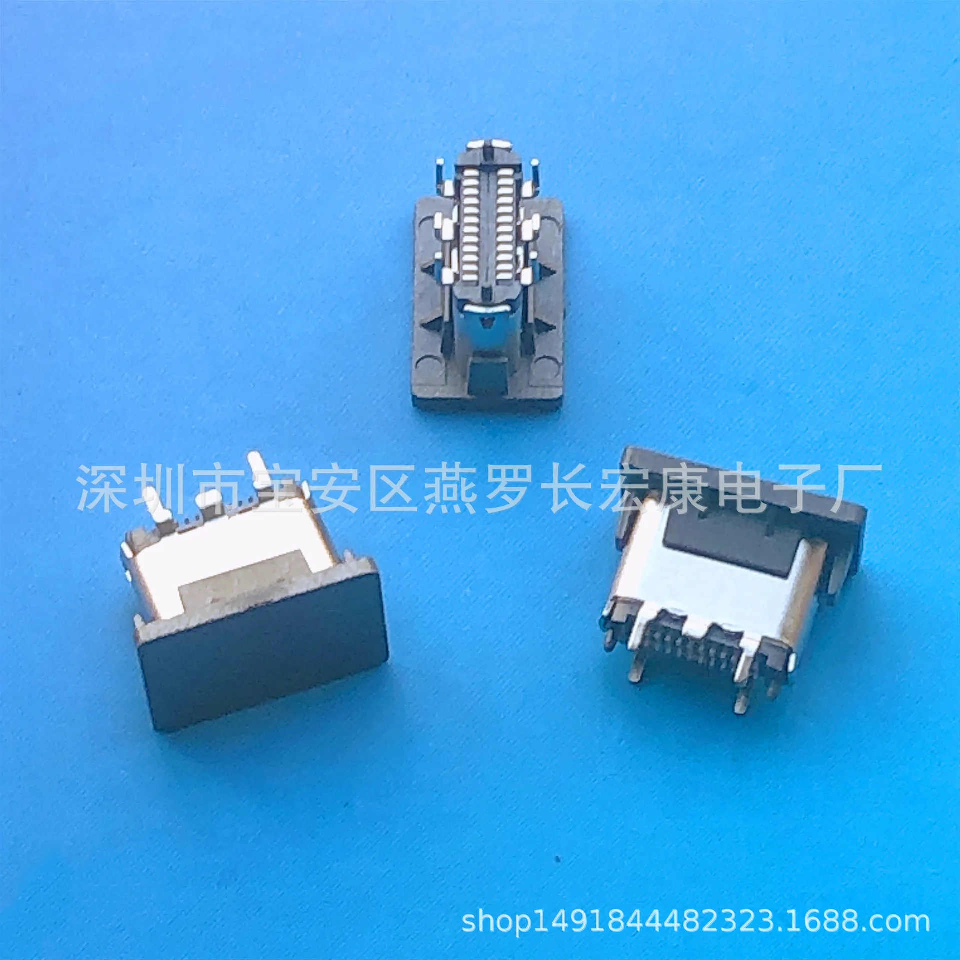 For TYPE-C 24p female seat, vertical sticker, double row SMT patch upright, short body H6.5mm with plug