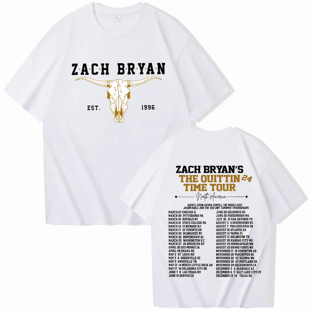 Zach Bryan The Quittin Time Tour 2024 Shirt Zach Bryan Shirt Zach Bryan Merch Gift for Fan Unisex O-Neck Short Sleeve Shirts