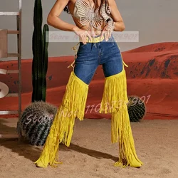 Tassel Buckle Belted Over The Knee High Boots Women Side Zipper Pointy Toe High Heels Shoes Ladies Party Solid Nightclub Boots