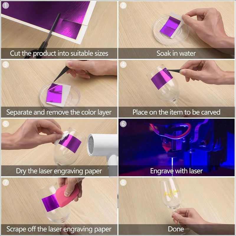 Papier de couleur de marquage de gravure Laser, papier de gravure Laser de 15.3 pouces X 10.4 pouces pour le marquage et la gravure Laser à Fiber Durable A