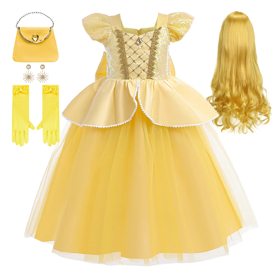 

Костюмы на Хэллоуин, детское платье принцессы Рапунцель Белл для косплея, рождественское нарядное платье для девочек, детские платья королевы Золушки