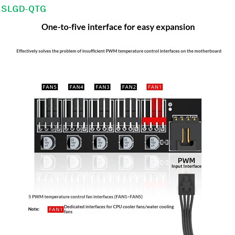 NEW 4 Pin PWM Fan Hub Splitter 1 To 5 Way Splitter With 40cm Cable Hub Molex Power Supply For Desktop PC Case Cooling Fans