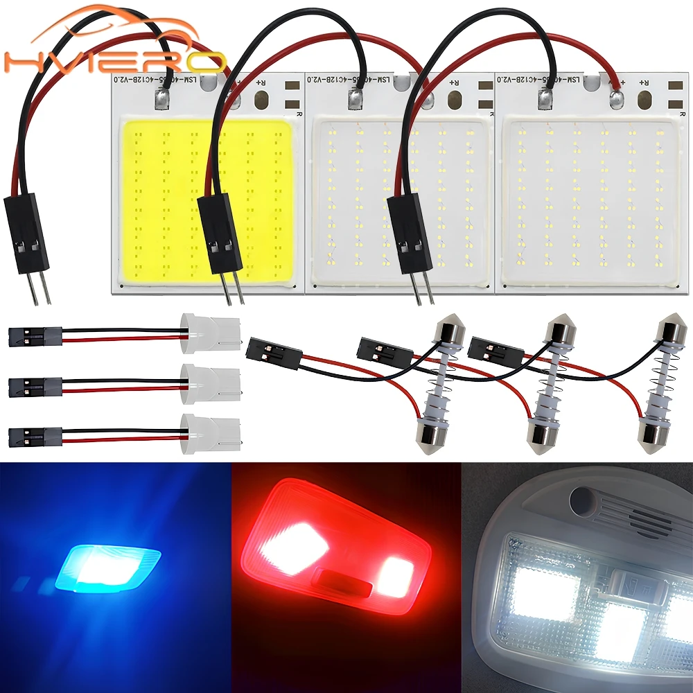 

Auto Interior Reading Bulb Trunk Festoon Light White Red Blue T10 W5w Cob 24SMD 36SMD 48SMD Car Led Clearance License Panel Lamp