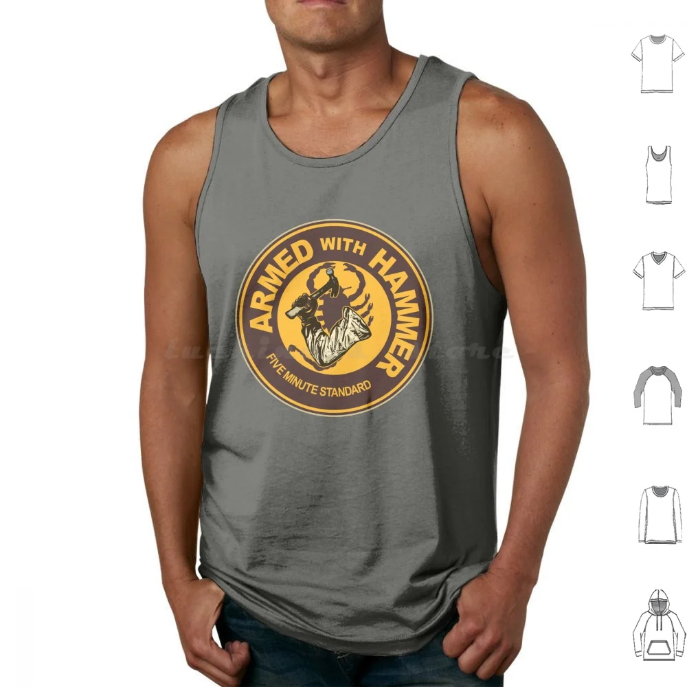 Armed With Hammer Tank Tops Print Cotton Hammer Armed Parody Mashups Movies Comics Cartoons Video Games Pop Culture Popnerd