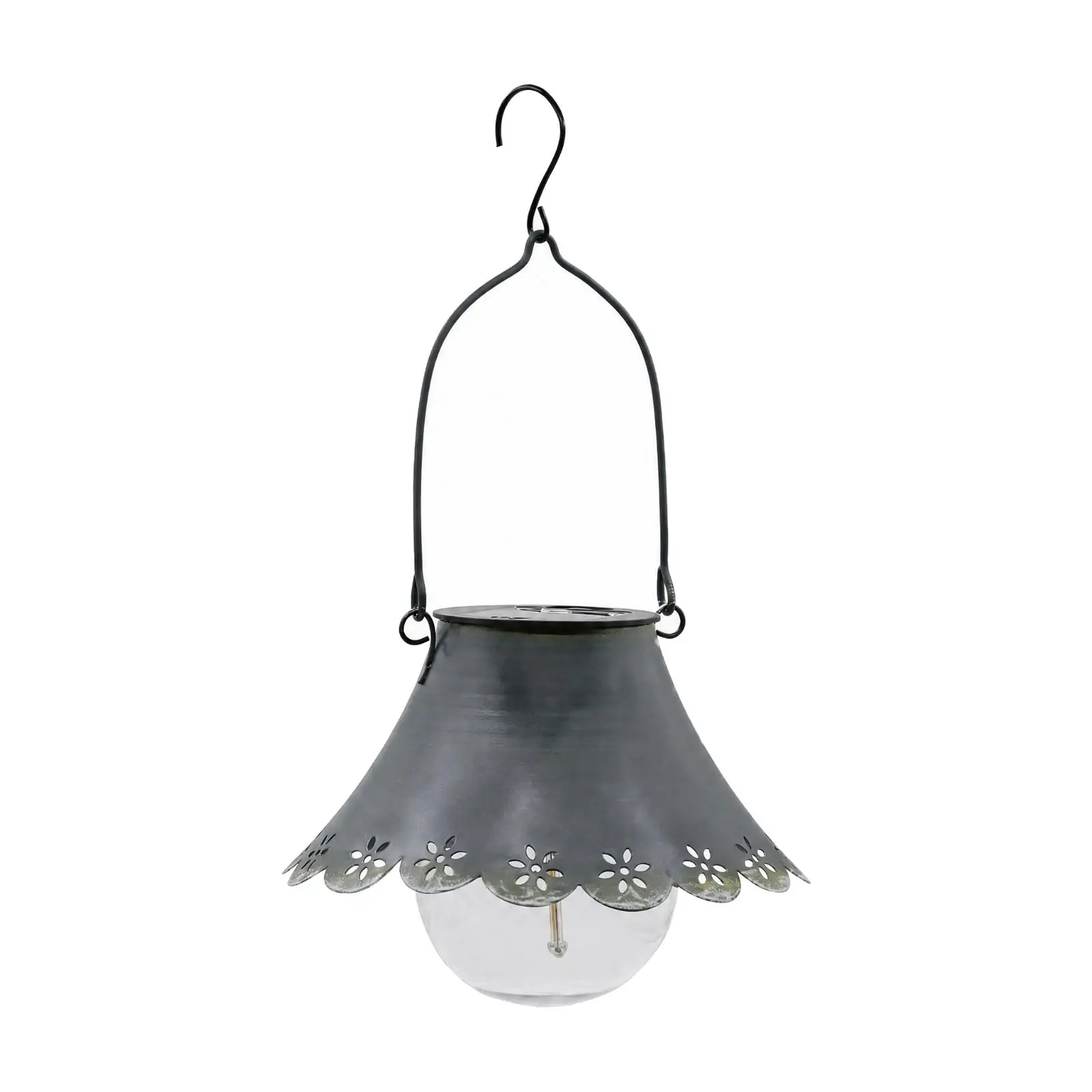 Iron Hanging Solar Lantern Outdoor Waterproof Garden Lights Decorative LED Patio Lamp for Courtyard Fence Branch Decor