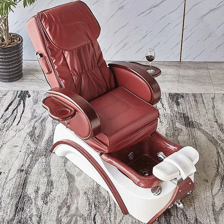 Massage für Schönheitssalon, Massivholz-Handlauf mit 4 Sätzen Möbel, Massagegeräte, Maniküre-Stuhl