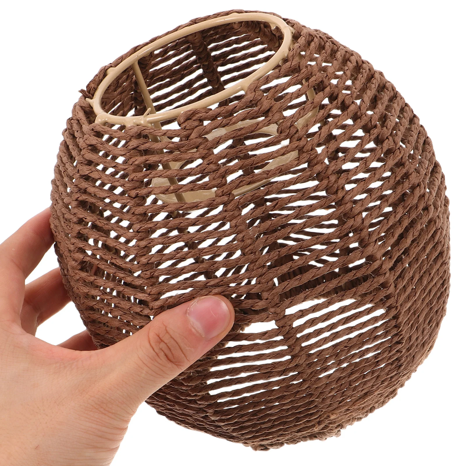 

Новый китайский стиль бумажный веревочный абажур в стиле бохо тканый подвесной светильник чехол для потолочного светильника клетка лампочка защита декоративная подвеска