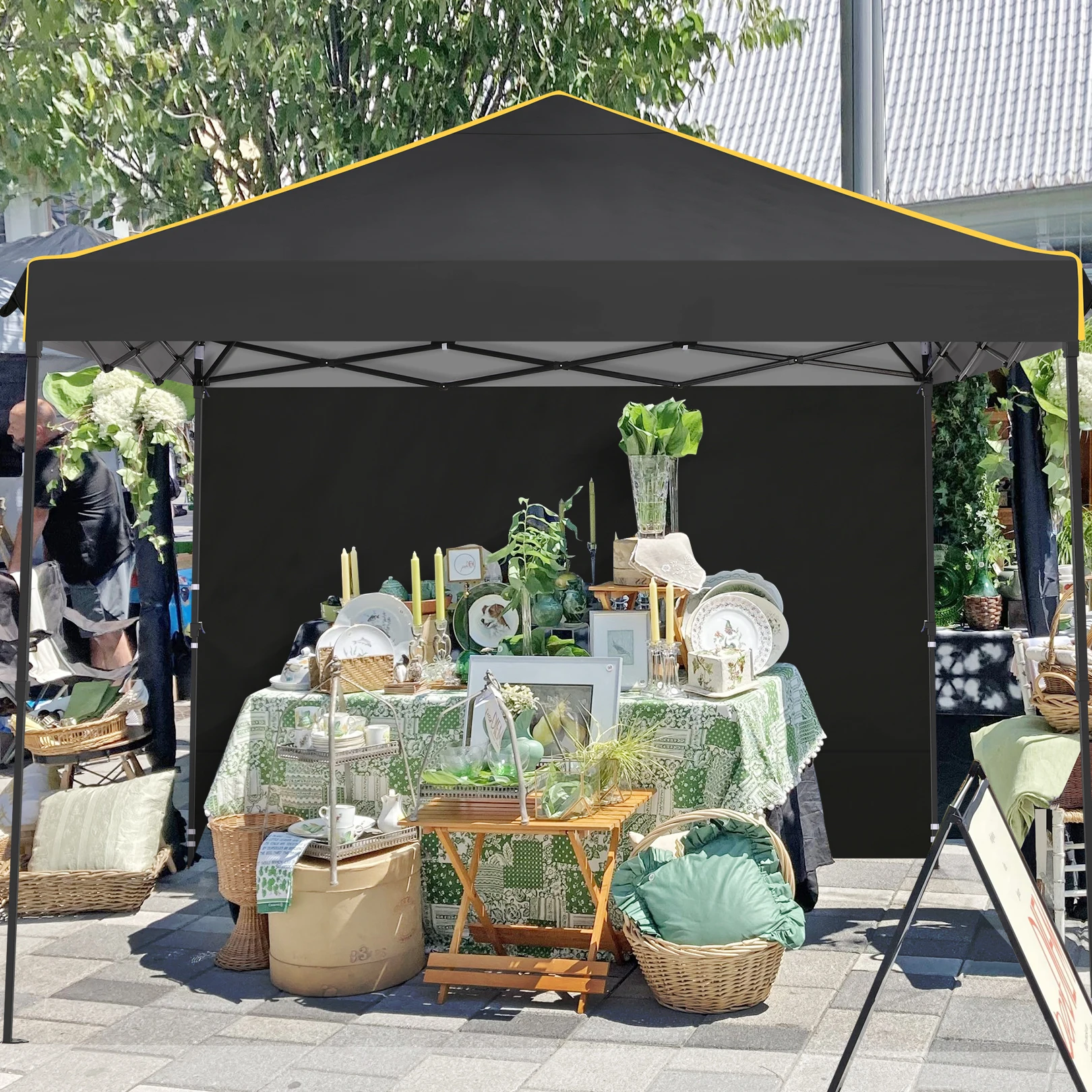 10x10 Pop Up Canopy Gazebo with Mesh Windows 2.0,Easy up Canopy Tent 10x10, Portable Waterproof Outdoor Canopie with 4 Carry Bag