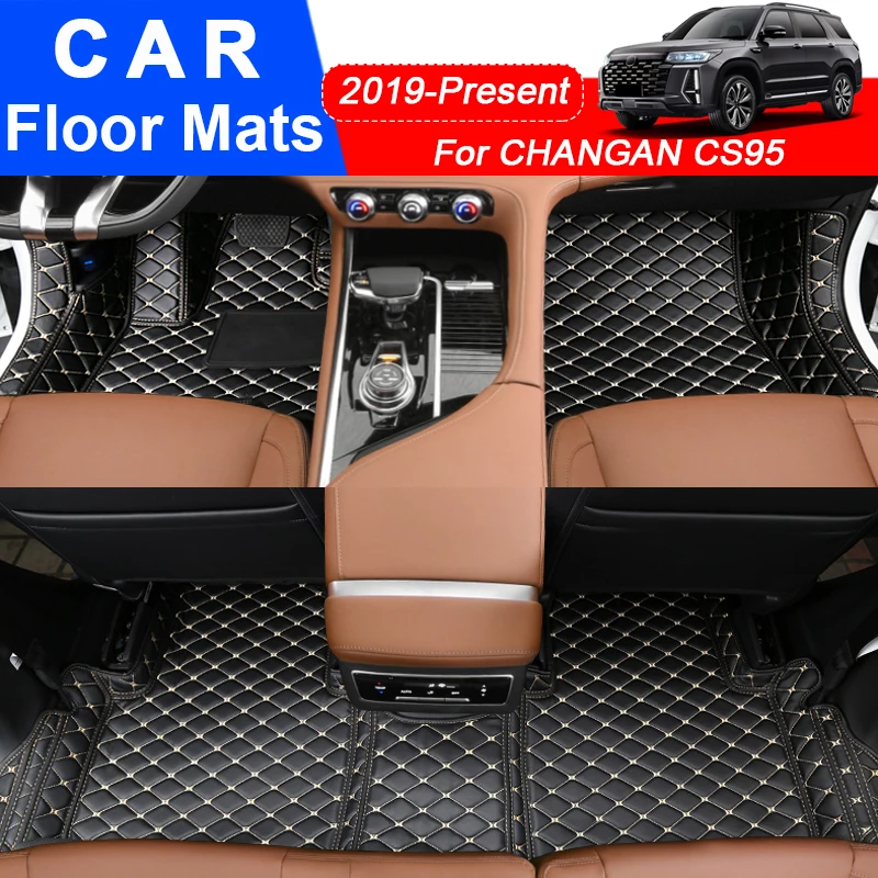 Car Floor Mat 3D Full Surround Protect Liner Foot Pads Carpet PU Leather Waterproof Auto Accessory For CHANGAN CS95 2019-Present