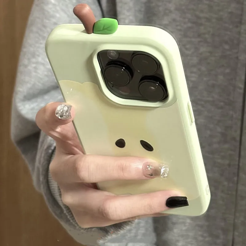 Dreidimensionale rote Apple-Kern-Handyhülle im koreanischen Stil für Apple, geeignet für iPhone 16, 15, 14, 13, 12, 11, Pro Max, Anti-Drop – Detail 7