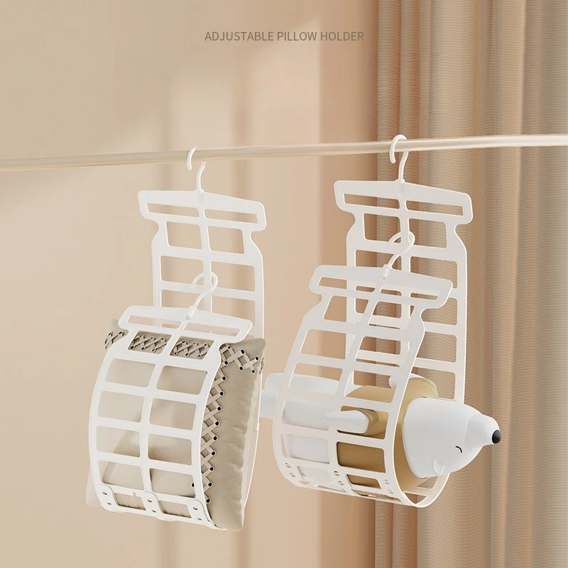 Japanese Style Pillow Drying Rack Multifunctional Doll Clothes Drying Net for Home Balcony Outdoor Clothes Rack Space Saving