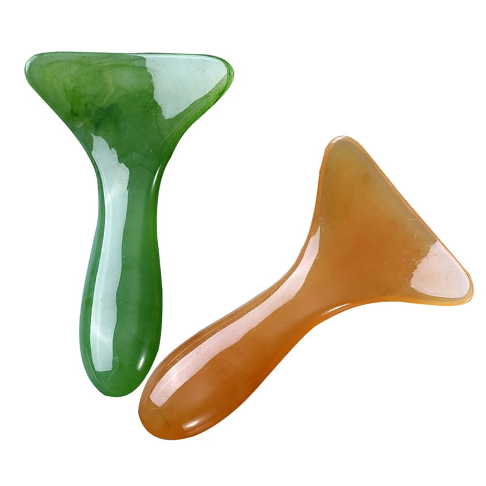 2 Pcs Scrape Shovel Facial Tool Massage Tools Guasha Resin Handheld Scraping Board Manual