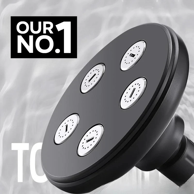 

Round Waist Pressurized Showerhead - Universal Bathroom Ceiling Mounted Shower with Large Water Outlet