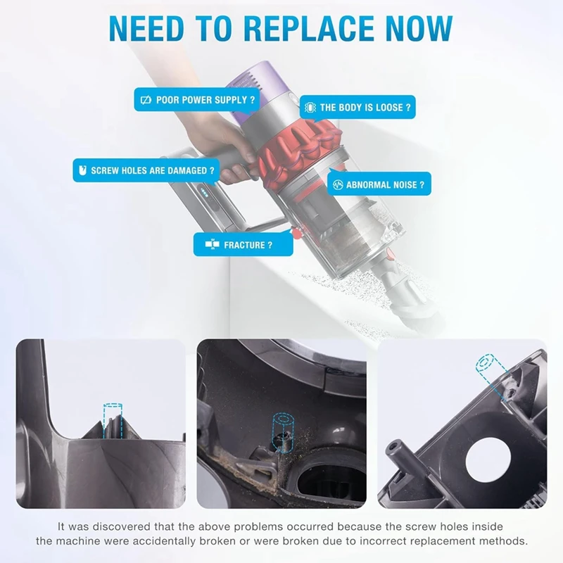 Conjunto do corpo principal para aspirador Dyson, substituição do alojamento, revestimento do serviço, V10, SV12