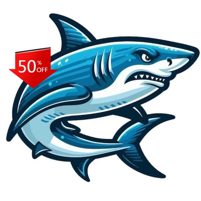 

Shark Head Sticker Mean Colorful Vivid Bright Tough Ocean Predator Blue High Quality KK Vinyl Material