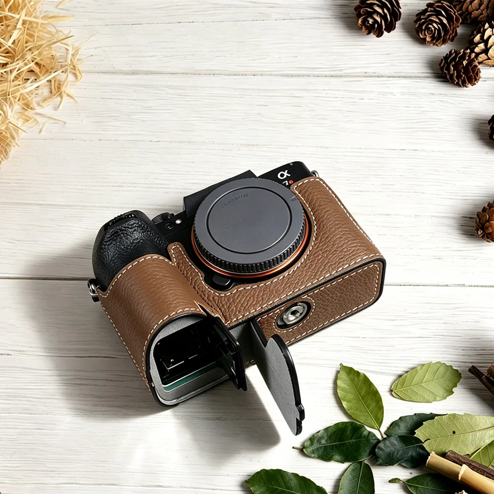 Leather Snap-on Camera Half Body Cover Protector for Sony A7R VI ILCE-7RM6