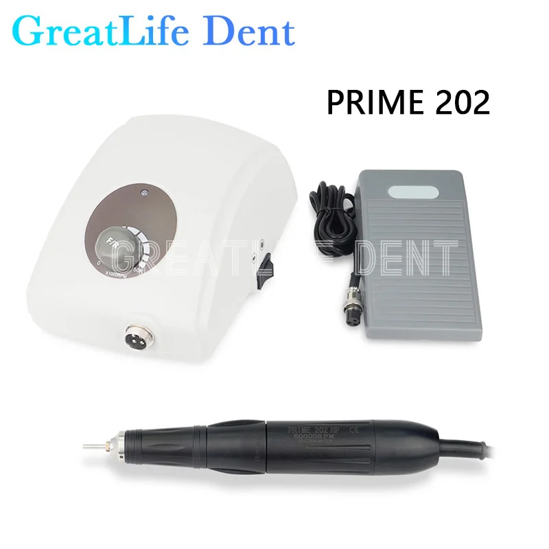 GreatLife Dent 100W 50000 Rpm Engraving Dental Micromotor Handpiece PRIME 202 Brushless Nail Denture Jewerly Polishing Machine