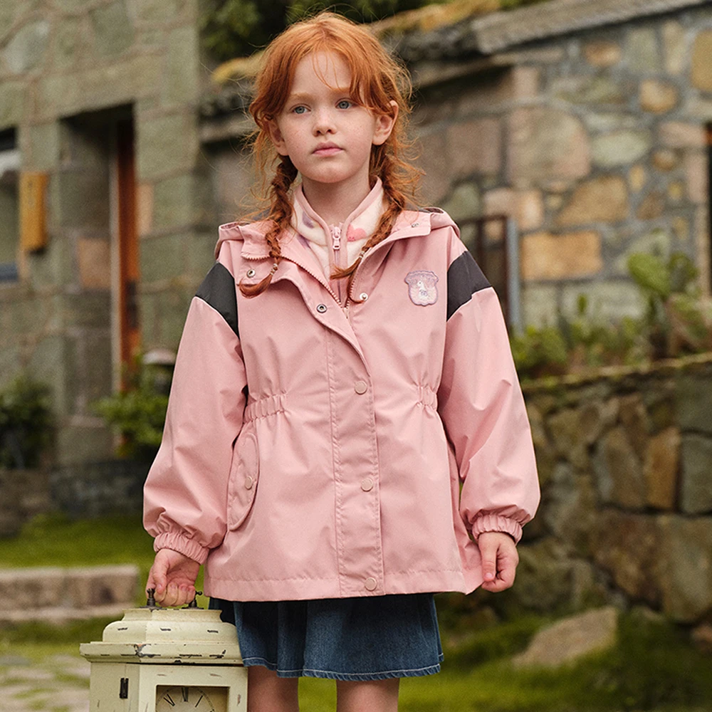 Dave Bella Girls Two-pieces Spring Autumn Jacket Children 2pcs/set Fleece Waterproof Coat Outdoor Hoodie Outerwear DK3253355