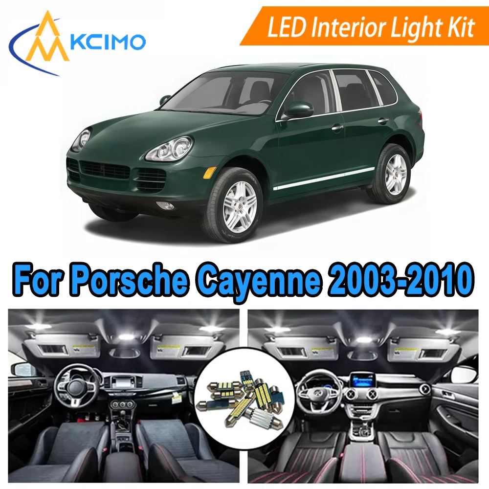 

Super Bright 6000K LED Bulbs For Porsche Cayenne 955 957 9PA (2003-2010) Easy Fit Interior Lights Plug and Play Dome Map Lights
