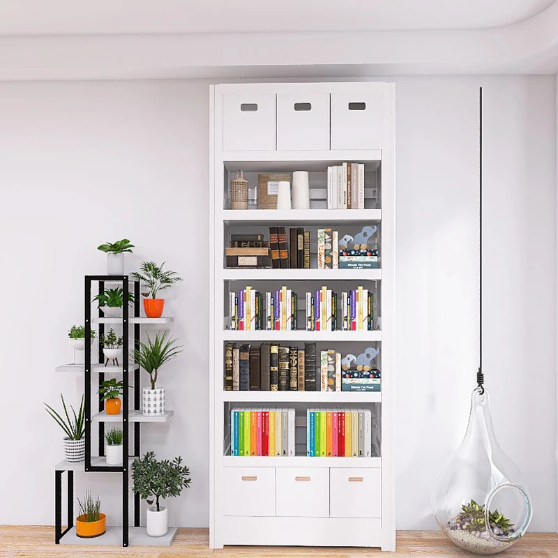 

Home Library Metal Iron Bookshelf Multi-layer Children's Picture Book Floor Shelf Living Room Bookcase