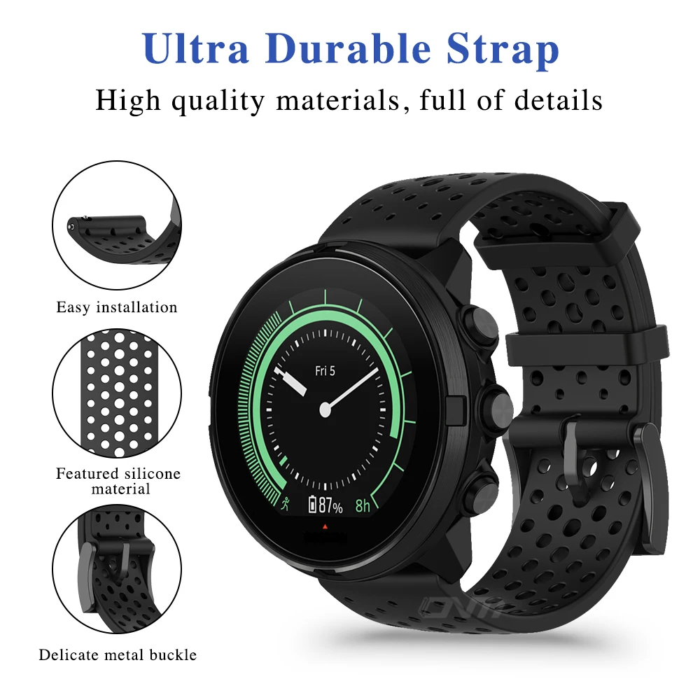 Silicone Bracelet for Suunto 7 9 Baro D5 Spartan Sport wrist hr Smart Watch Watchband Correa Strap For Fossil Q Hybrid