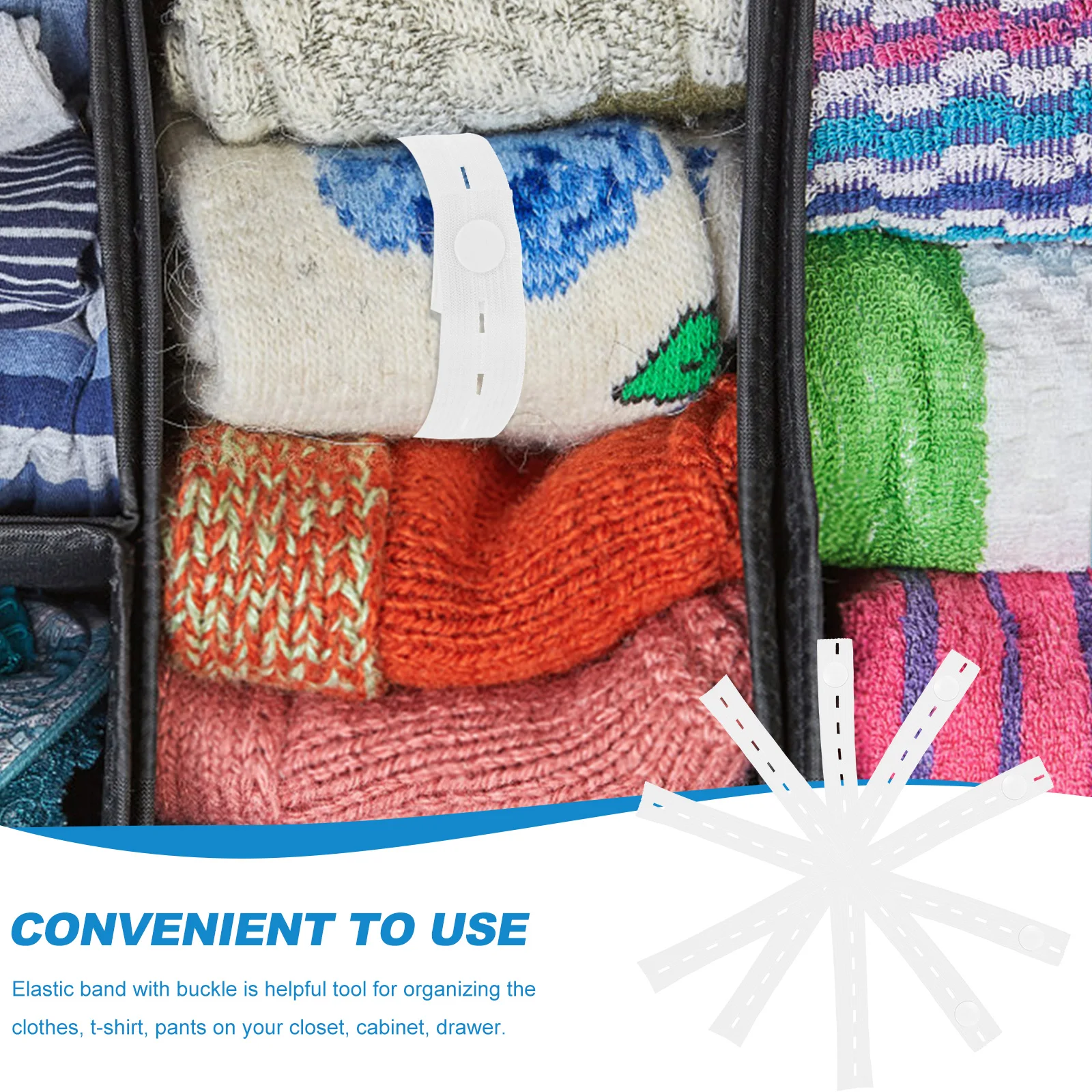 

50 Pcs Clothes Storage Belt Elastic Organizer Band for Tape Blanket Bands Nylon Travel Organizing