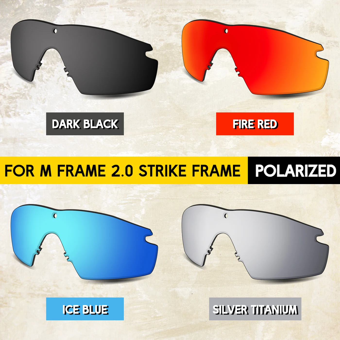 

Premium Polarized Replacement Lenses for Oakley M Frame 2.0 Strike Sunglasses –100% UV Protection