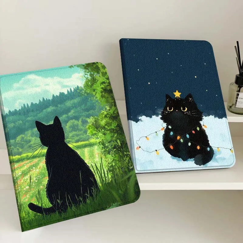 

Cat Popular Art Creative Gift For Apple iPad Pro Air 13 2 7th 6th 2025 M2 M3 M4 M512.9 13 inch Foldable Tablet Case