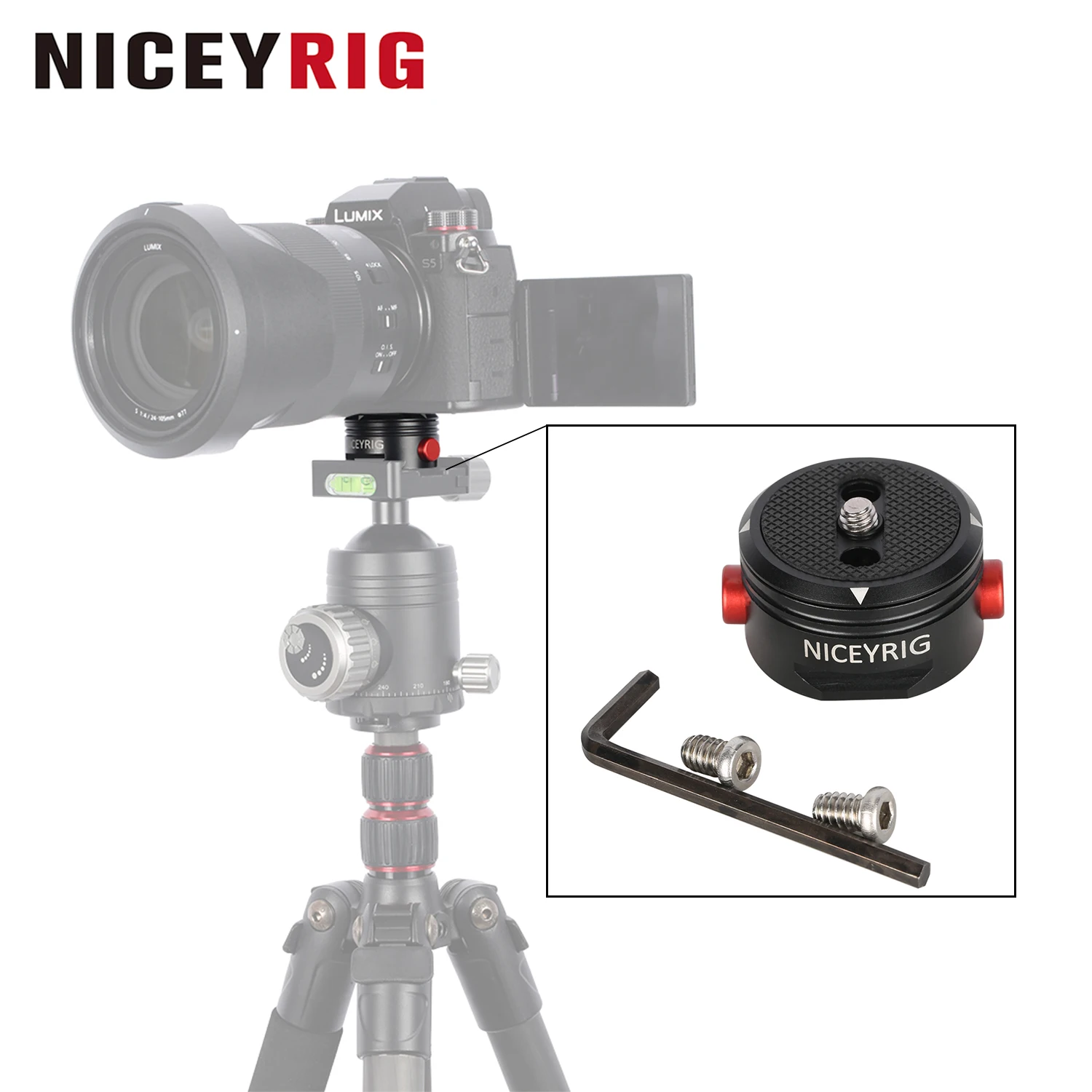 

NICEYRIG Universal Quick Release Adapter for Mini Tripods and Gimbals, 1/4"-20 Male/Female Design