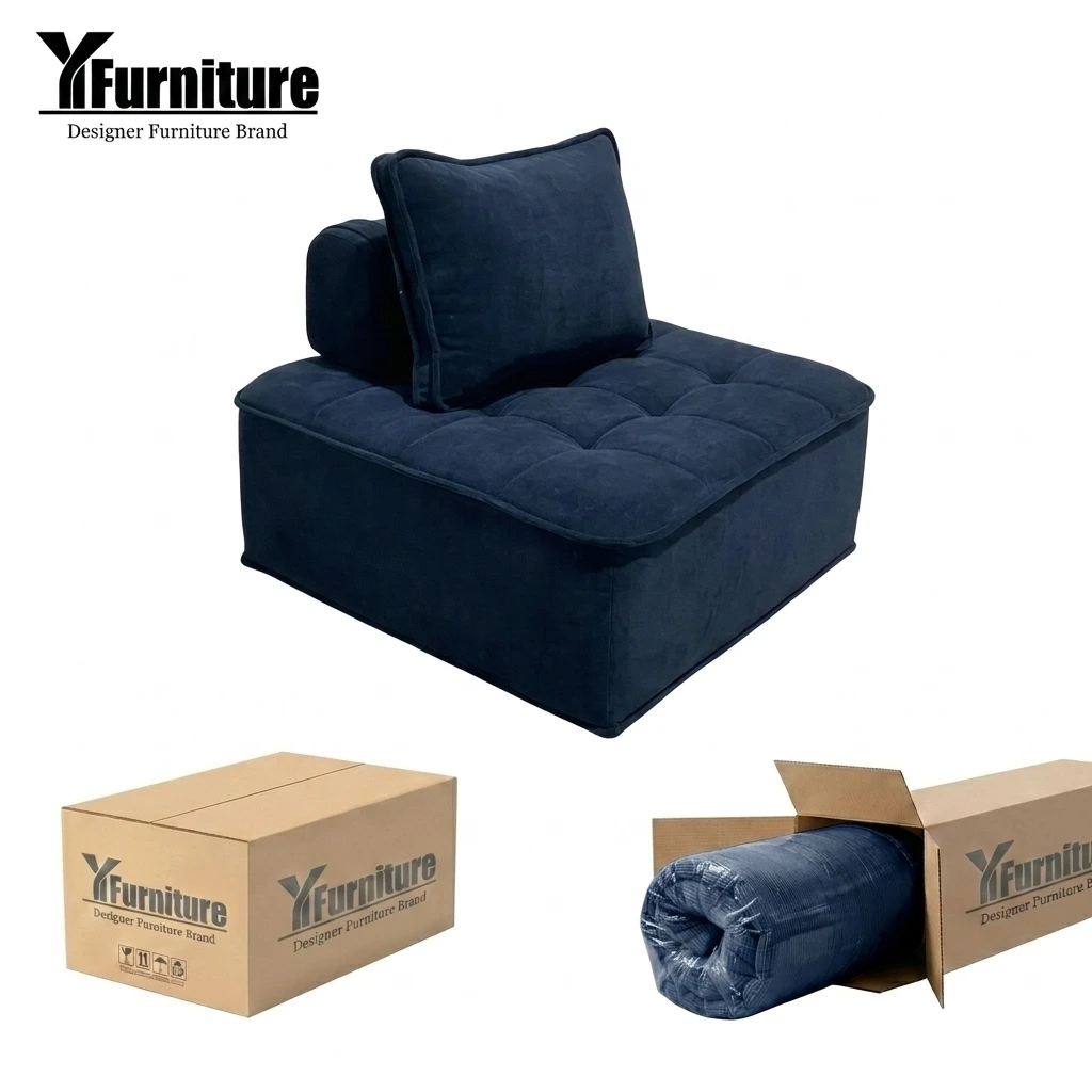 Modular Customized Modern Square Sectional Sofa Eco-Friendly Fabric Compressed Sponge Filling for Apartment Villa Living Rooms