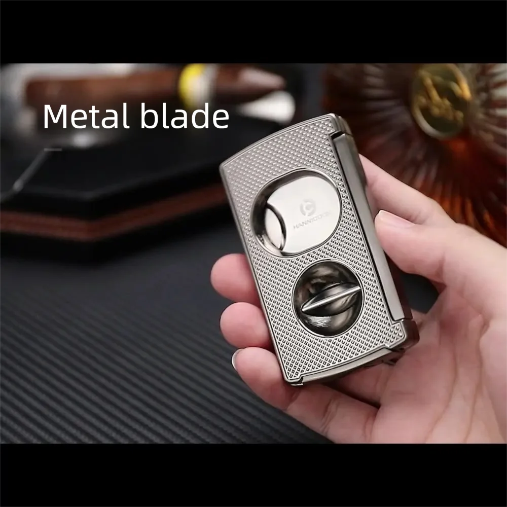 

Cigar Cutter Multi-Function Sharp Smooth Zinc Alloy Portable Three-in-One Flat Cutter V-Shaped Drill Bit