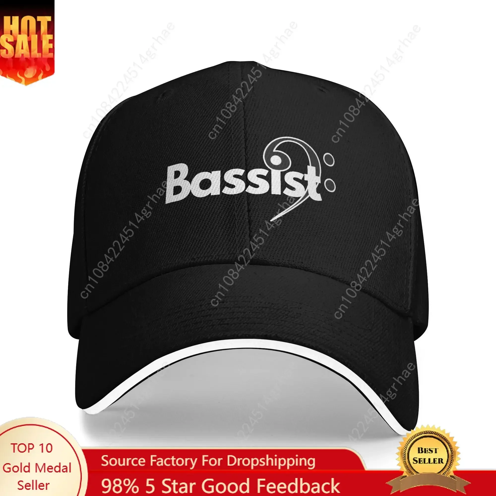 

Bass Clef Music Logo Casual Baseball Cap Bassist Outdoor Sport Trucker Hat Spring Adjustable Unisex Men y2k Cute Baseball Caps
