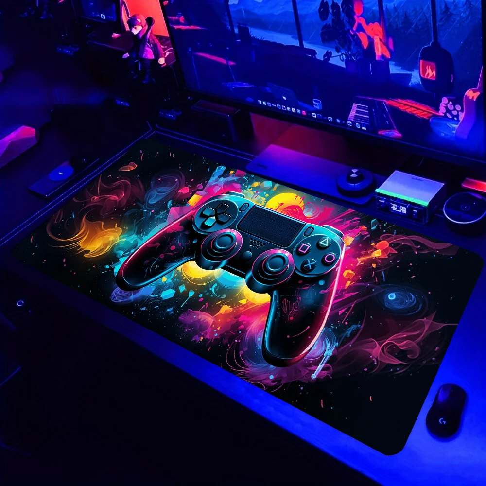 Gamepad Pattern Mouse Pad Large Gaming Mousepad XXL Gamer Keyboard Pads Office Laptop Desk Mats Non-Slip Rubber Home Table Mat