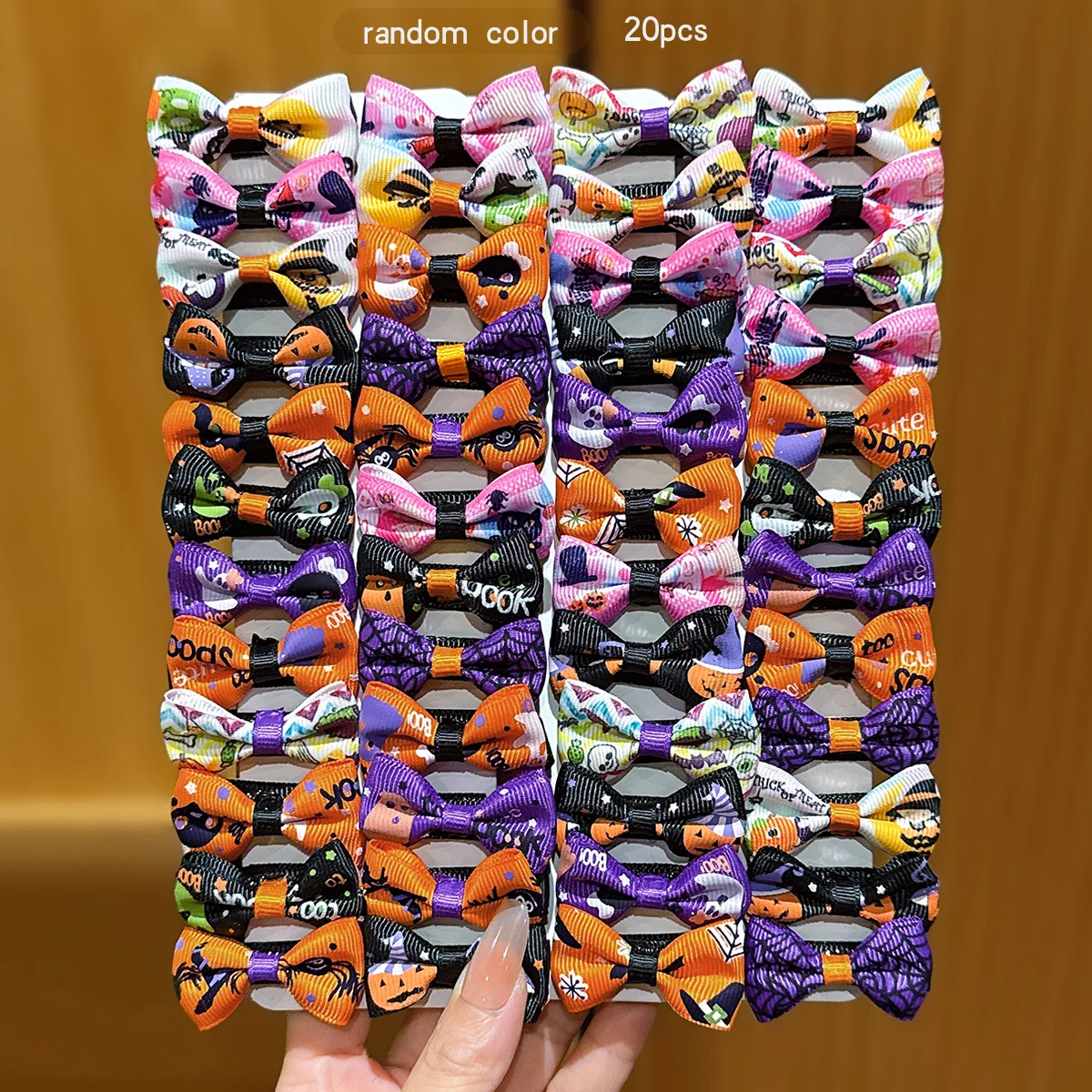 20 colors of random headwear, colorful Halloween bow hair clip