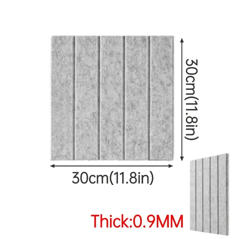 Square Self Adhesive Wall Stickers Felt Acoustic Panel for Home Offices Studio Background Vertical Stripe Soundproof Wall Panels - view 3