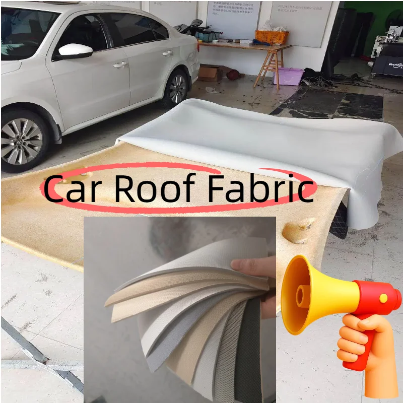 

Car Interior Sky Fabrics Auto Material Headliner Grid Sponge Foam for Cars Ceiling Roof Liner Fabric DIY Upholstery Per Meter