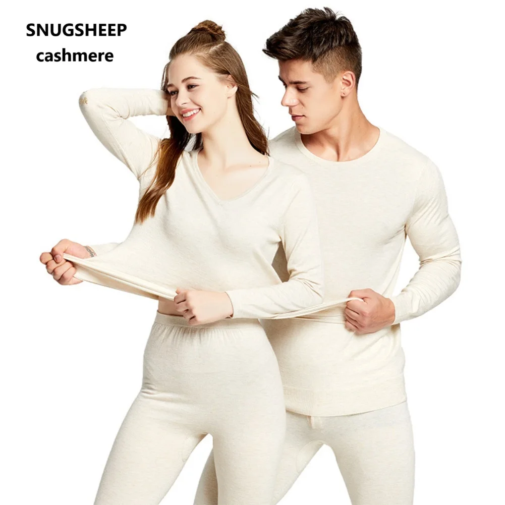 Conjunto de ropa interior de cachemira blanca para hombre y mujer, conjuntos térmicos de invierno hombre ropa termica mujer interior invierno termico termicas interio pantalon térmica calzoncillo malla jordan sudadera