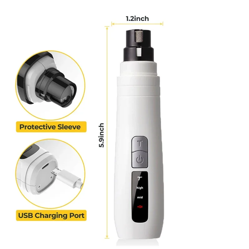 Electric rechargeable cat pet dog nail grinder and trimmer for dogs cats animal grooming tools kit low noise