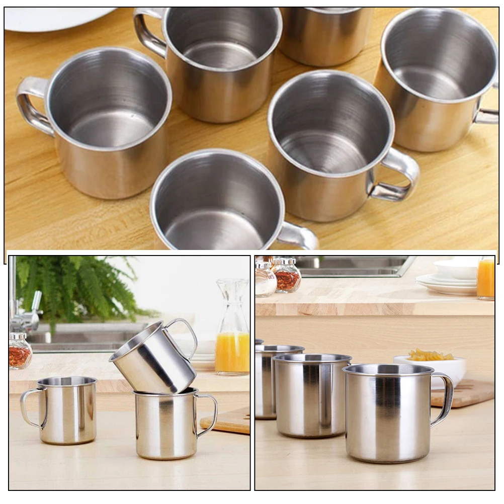 

2 Pcs Stainless Steel Water Cup Portable Drinking Outdoor Kids Cups Student Children Tumbler Tea Bottle for School