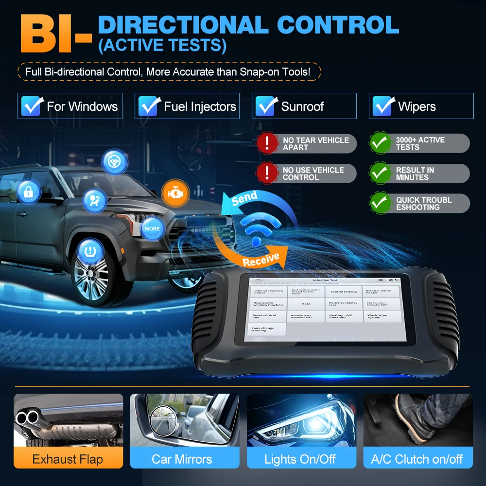 IP900S Diagnosis Tools For Cars OBD2 Code Reader FCA DoIP Bi-Directional ECU Coding Key Programming 38+ Resets Car Scanner images - 6