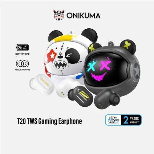 Onikuma T20 Tws Auriculares para juegos Auriculares inalámbricos Soporte Bluetooth 5.3 Compatible con sistema Android/Ios Etc.