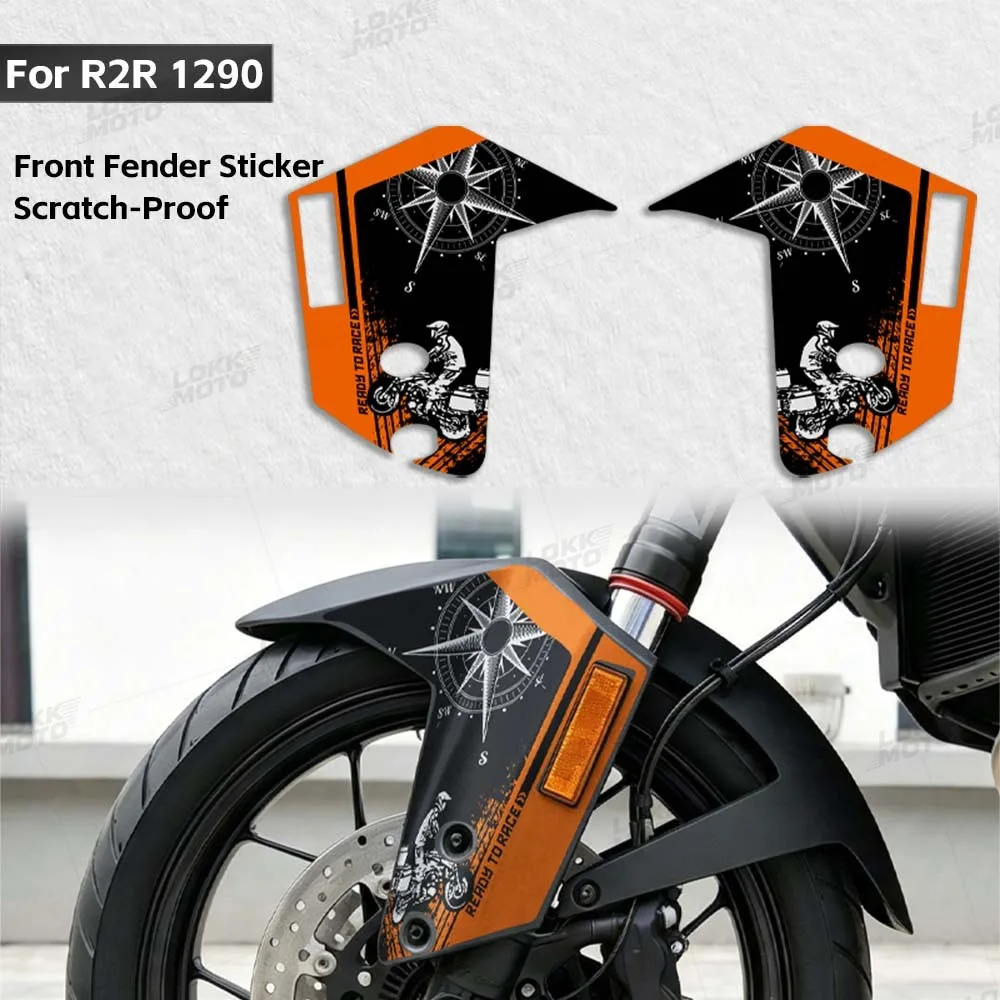 2PCS Motorcycle Shock Front Fender Sticker Protect Waterproof PVC Decal Accessory For KTM 1090 1190 1290 Adventure S 2018- 2022