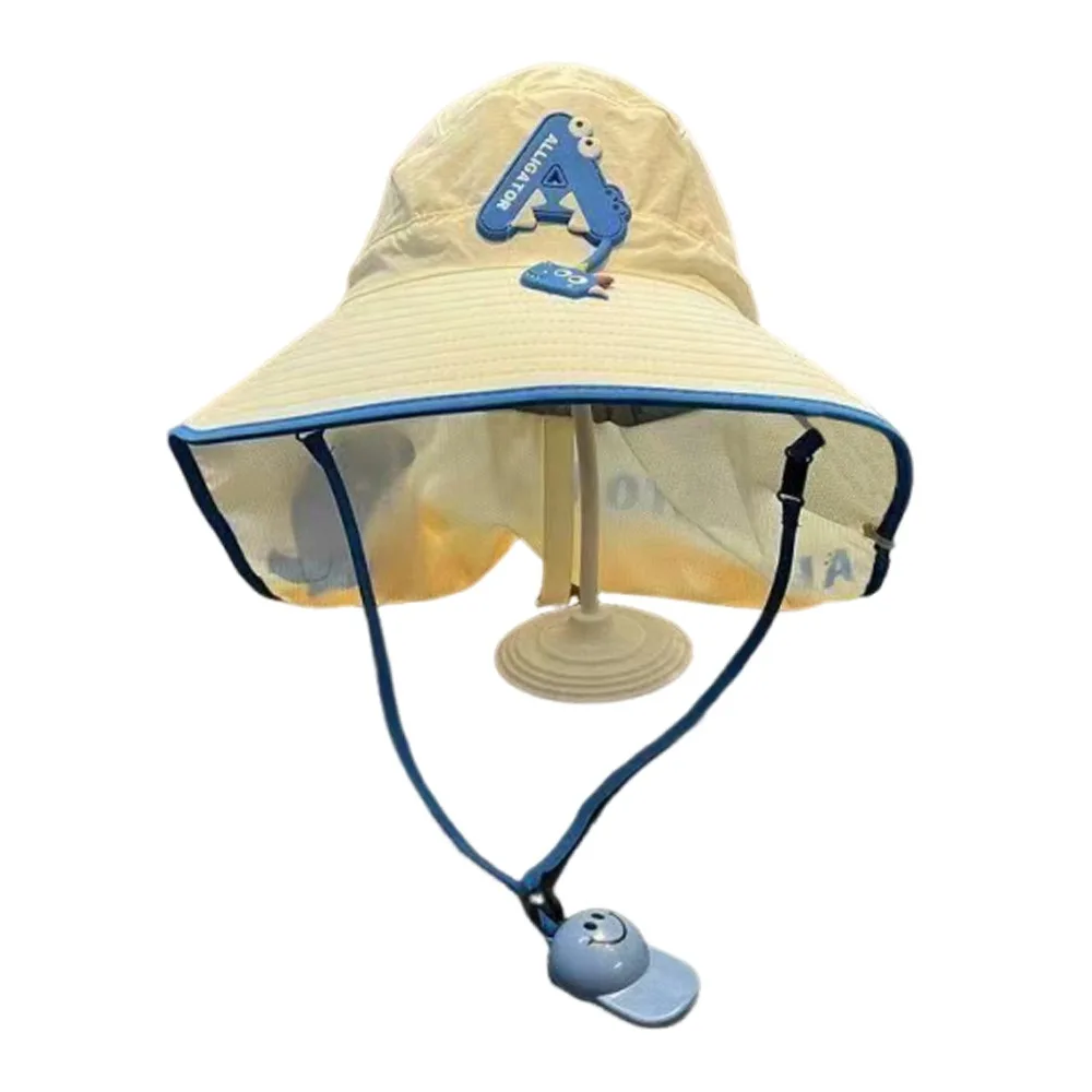 

Quick Drying Kids Sun Hat Shawl Design Net Protection UV Protection Hat Outdoor Use Summer Style Fisherman Cap Boys Girls