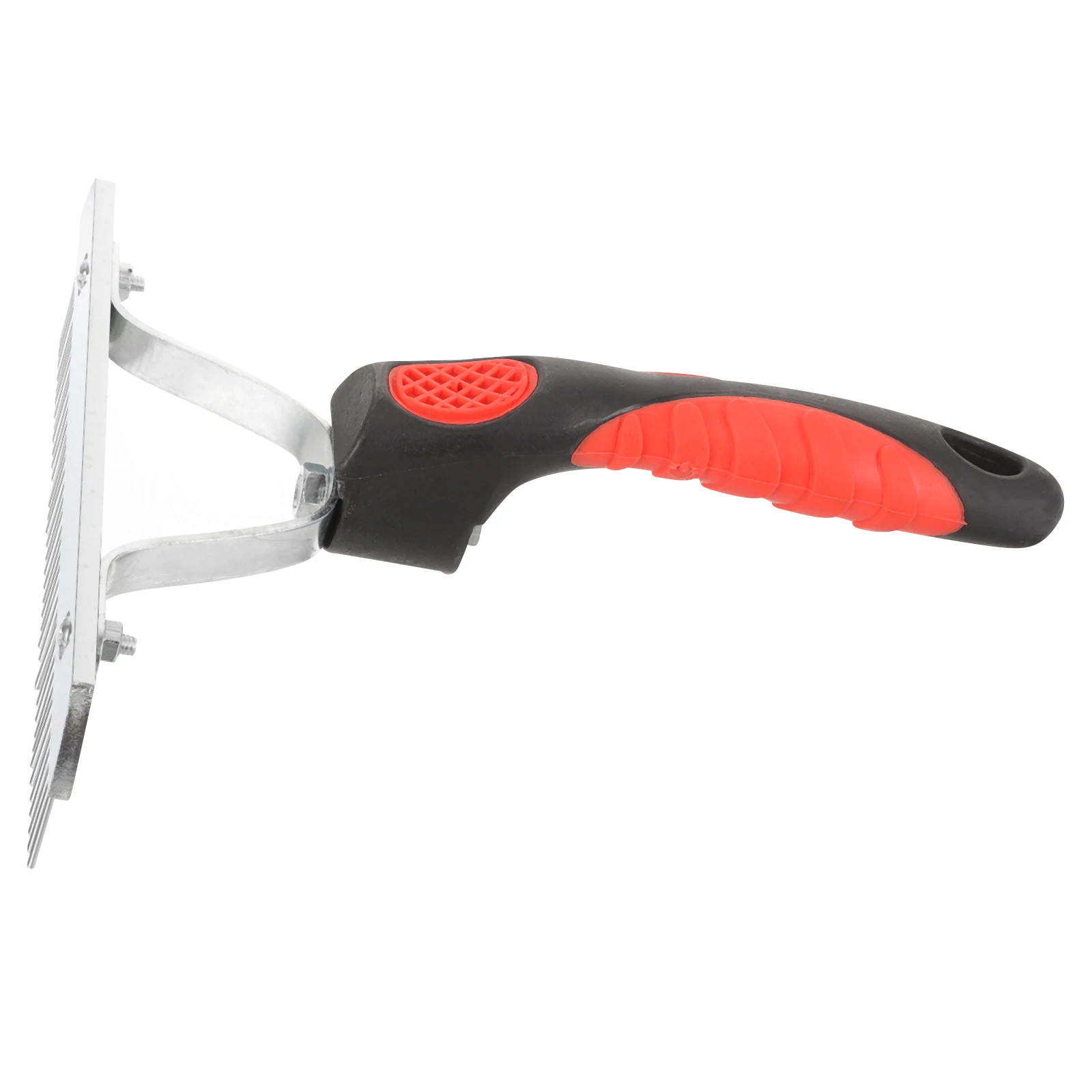 

Depilatory Comb 175mm Black Red Handle Durable Grooming Rake Anti Rust Cleaning Brush Horse Hair Shedding Tool Rubber Non Slip