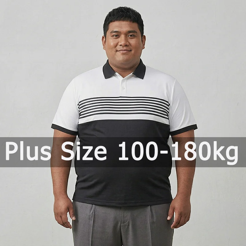 Sommer Herren Poloshirt Übergröße 5XL 6XL 7XL 100-175kg Kurzarm Polo T-Shirt Lose Polos Tops Große Größen Herrenbekleidung