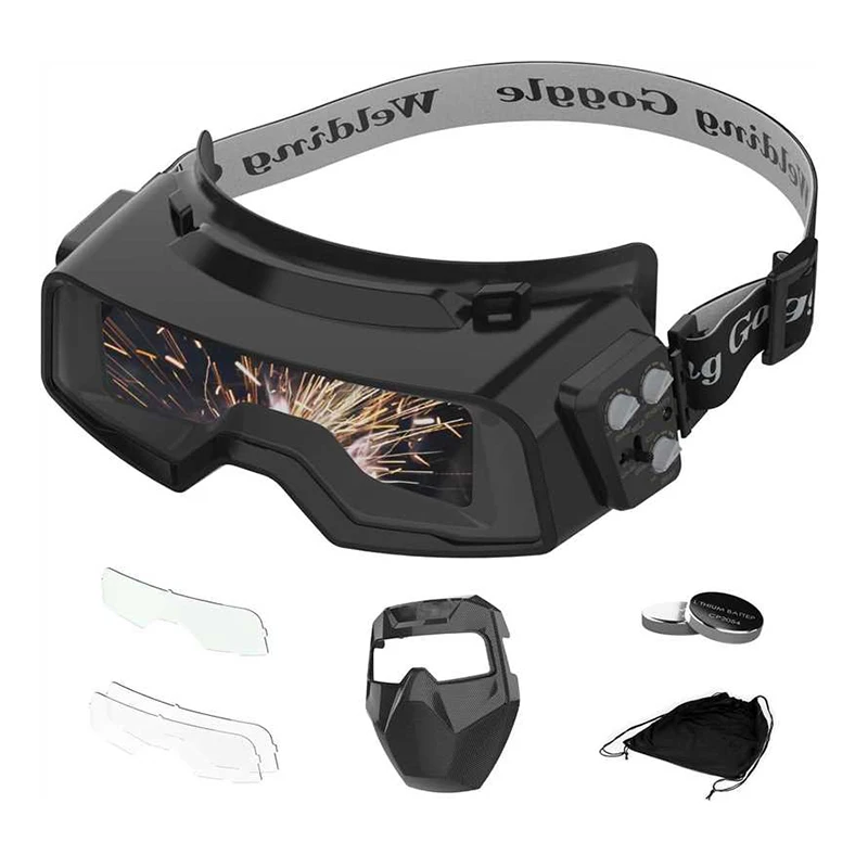True Color Auto-Dimming Welded Head Goggles,4/5-9/9-13 with Grinding, Suitable for TIG MIG ARC Plasma Cutting