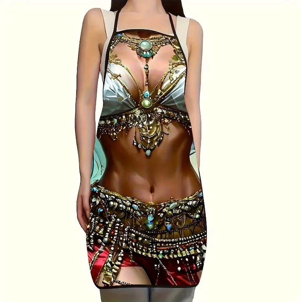 1pc  Sexy Exotic Dancer Print Funny Kitchen Apron, Novelty Gift for Cooking Baking