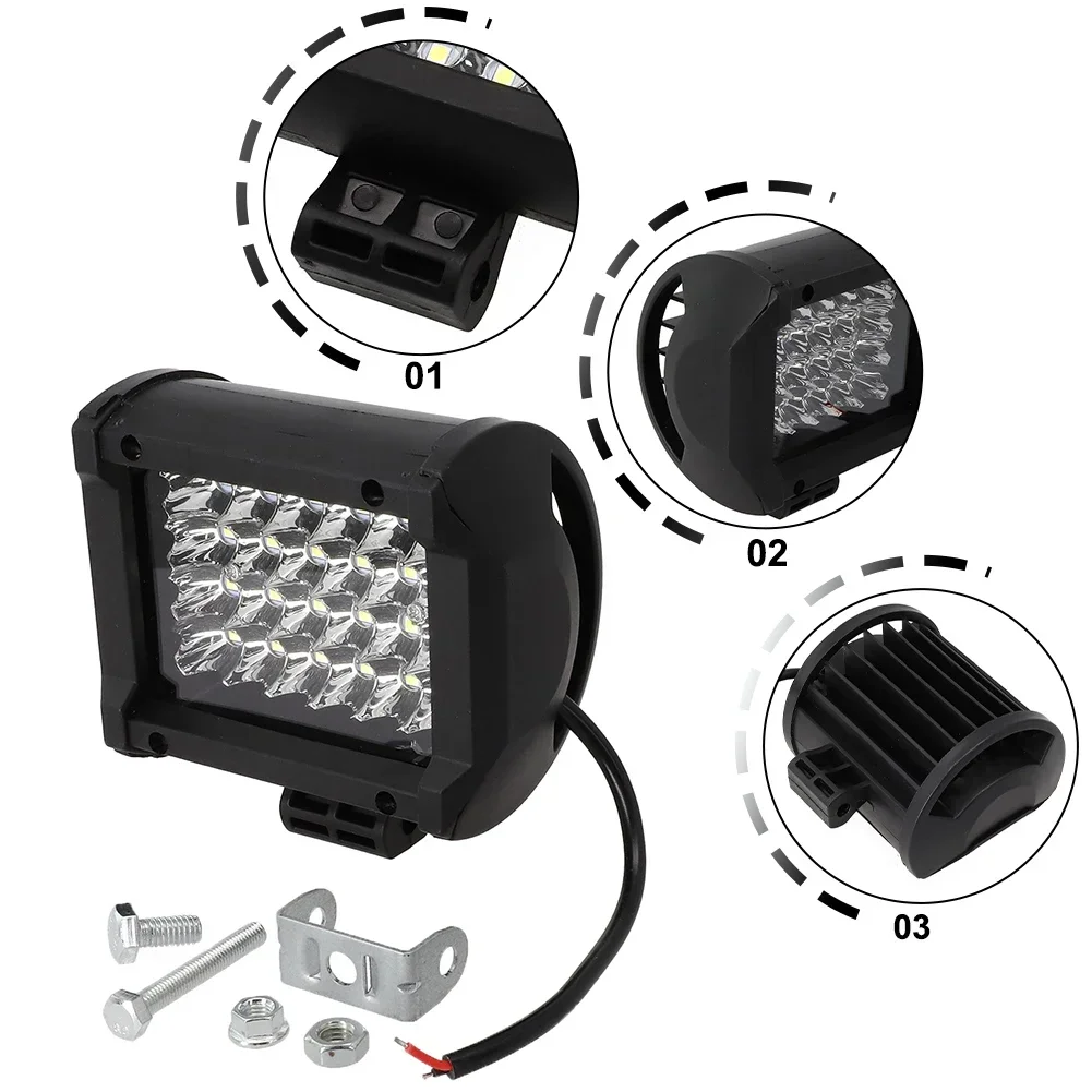 Car Working Light Spotlight 4inch 72W LED Work Light Bar Sport Combo Lamp Offroad Driving Truck White Universal Headlight